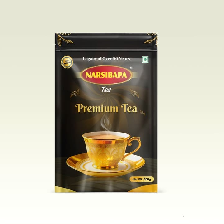 Narsibapa Premium Tea — black and gold pouch
